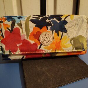 Kipling Floral Night Natural Teddi Wallet